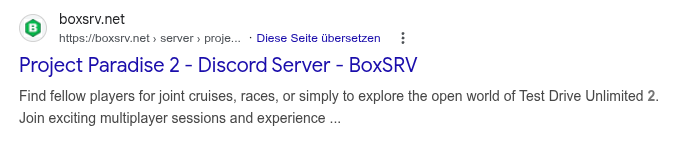 Search Result for Project Paradise 2 on Google.